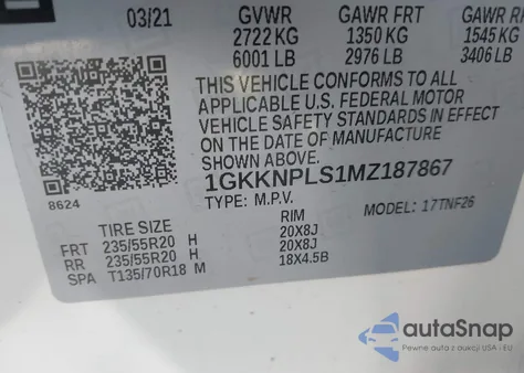 2021 GMC Acadia Fwd Denali from USA, damaged, VIN 1GKKNPLS1MZ187867